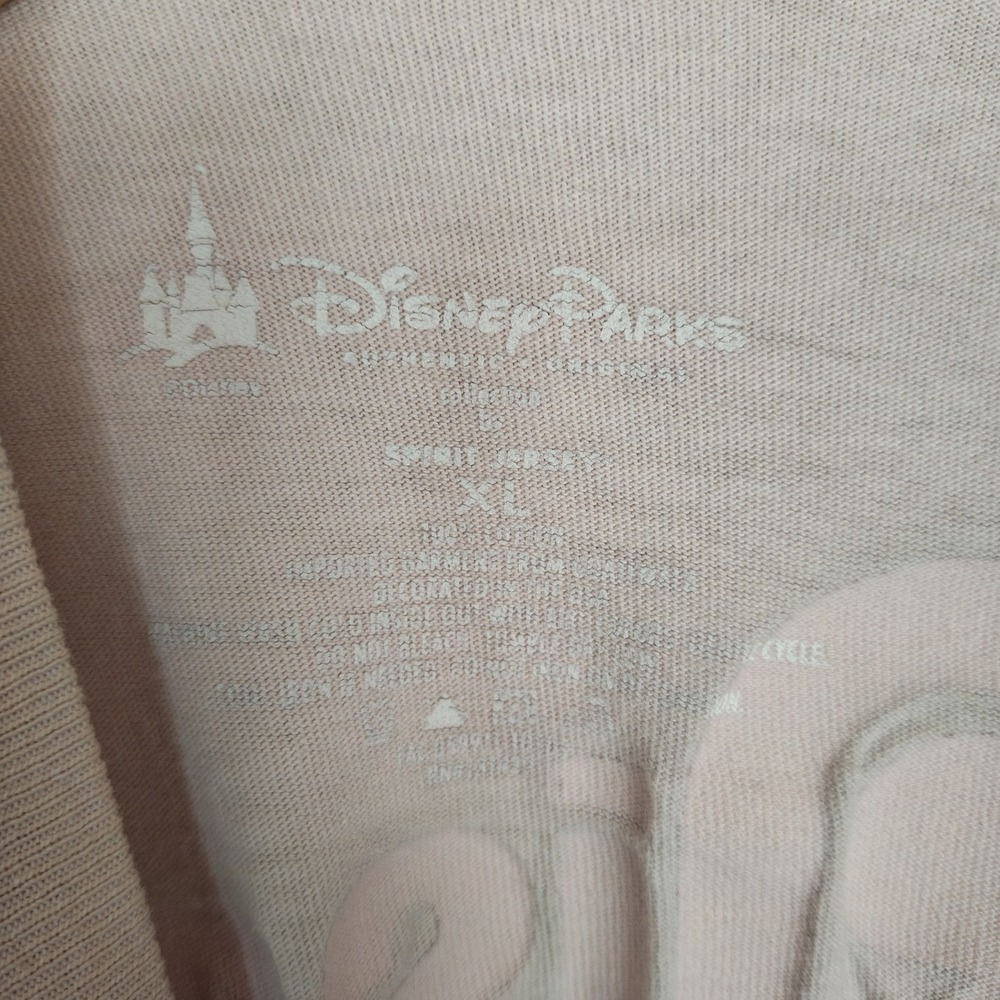 DISNEYWORLD Spirit Jersey Size XL Peach Gold Glitter Cotton Long Sleeve Oversize - Picture 5 of 5